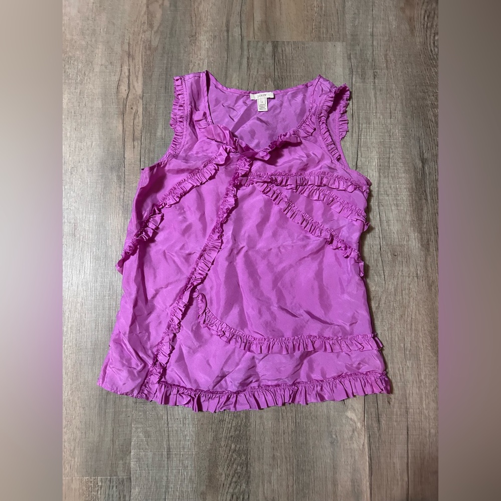 J. Crew Ruffled Purple Blouse